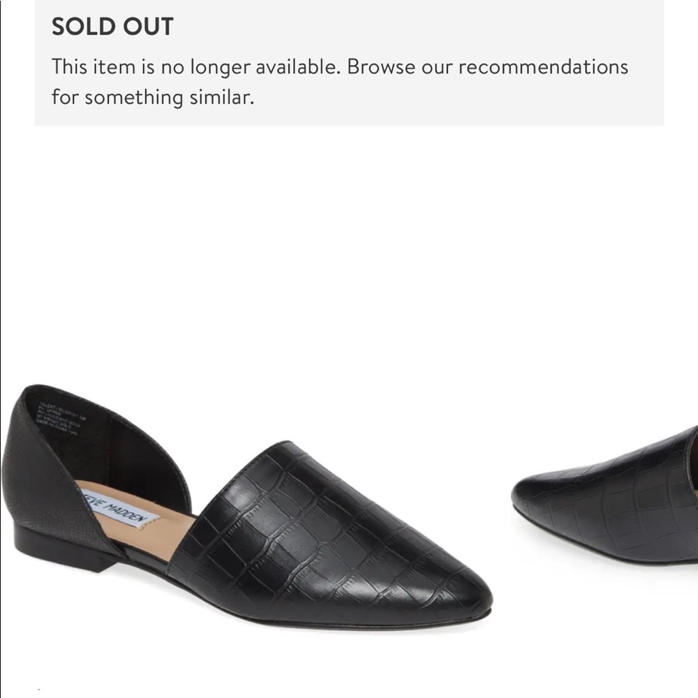 STEVE MADDEN BLACK CROC FLATS